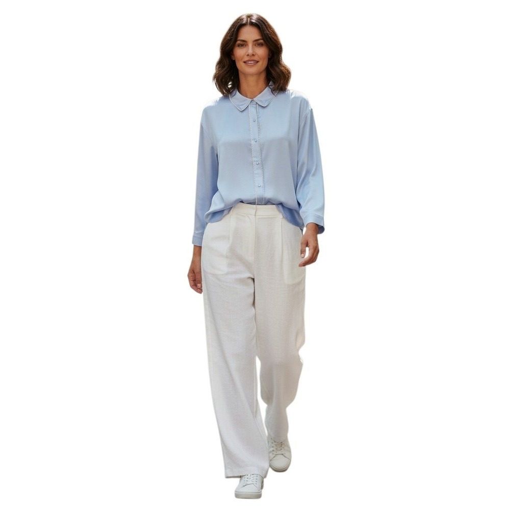 OFFLINE Aerie Lyocell Women size Large You're So Smooth Button Up Feminine Shirt